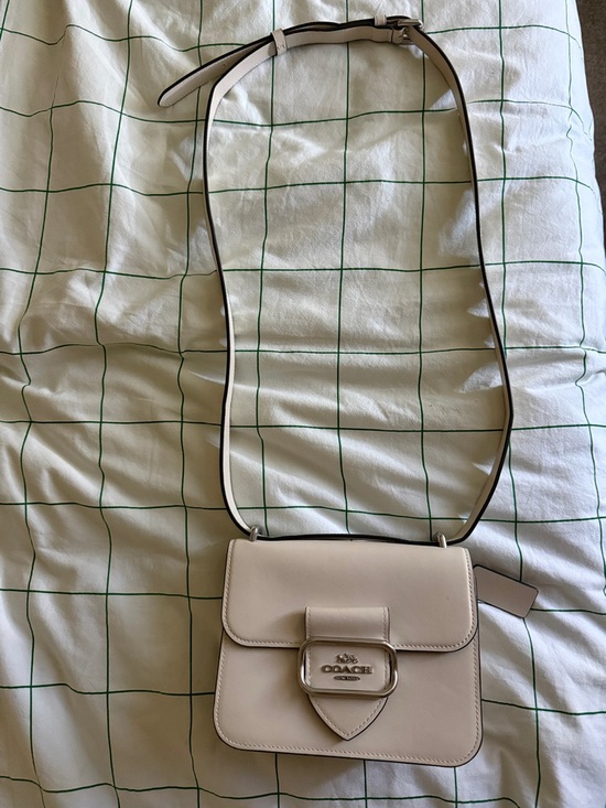 Coach Morgan Square Refine Calf Leather Crossbody CL416 Chalk Silver - Picture 6 of 16